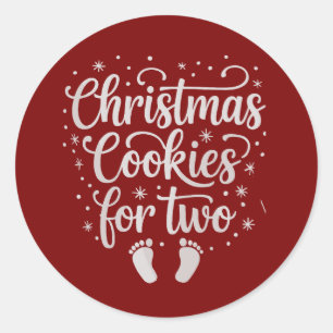 Kerstkoekjes voor twee zwangerschaps Xmas Ronde Sticker