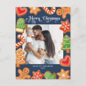 Kerstkoekjes Vrolijk één foto Briefkaart (Voorkant)