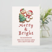 Kerstkoekjes vrolijk en helder feestdagenkaart (Staand voorkant)