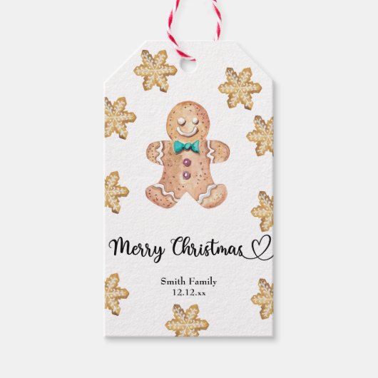 Kerstkoekjes - vrolijk kerstfeest cadeaulabel (Voorkant)