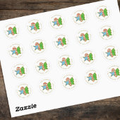 Kerstkoekjes Whimsical Return Address Ronde Sticker