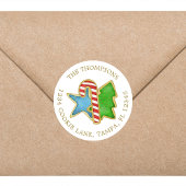 Kerstkoekjes Whimsical Return Address Ronde Sticker