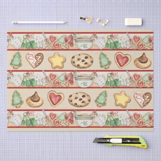 Kerstkoekjes wikkelen weefsel tissuepapier (Craft)