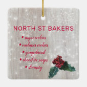 Kerstkoekjesbakkerij Keramisch Ornament (Achterkant)