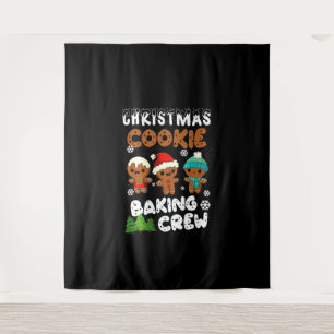 Kerstkoekjesbakkerij kerstcadeau wandkleed