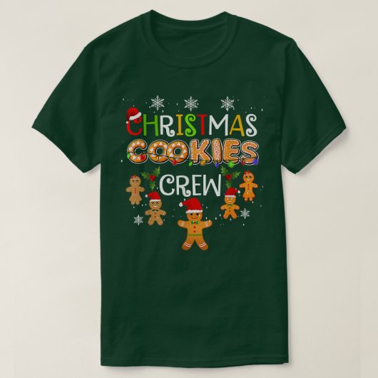 Kerstkoekjesbakkerij met bemanning Funny Pajamas F T-shirt (Design voorkant)