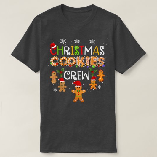 Kerstkoekjesbakkerij met bemanning Funny Pajamas F T-shirt (Design voorkant)