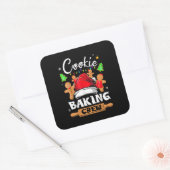 Kerstkoekjesbakkerij met bemanning Funny Pajamas F Vierkante Sticker (Envelop)