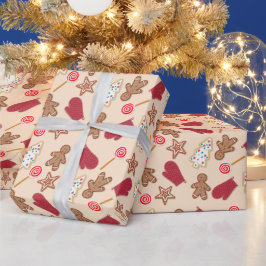 Kerstkoekjesbakkerijpapier Cadeaupapier