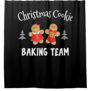 Kerstkoekjesbakteam ontbijtkoek douchegordijn