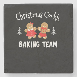 Kerstkoekjesbakteam ontbijtkoek stenen onderzetter