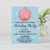 Kerstkoekjesbedrijf Holiday Party Red Ball Kaart (Staand voorkant)