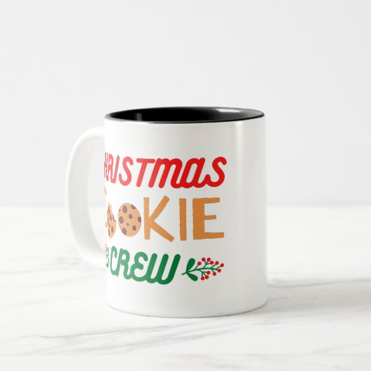 Kerstkoekjesbemanning Tweekleurige Koffiemok (Voorkant links)