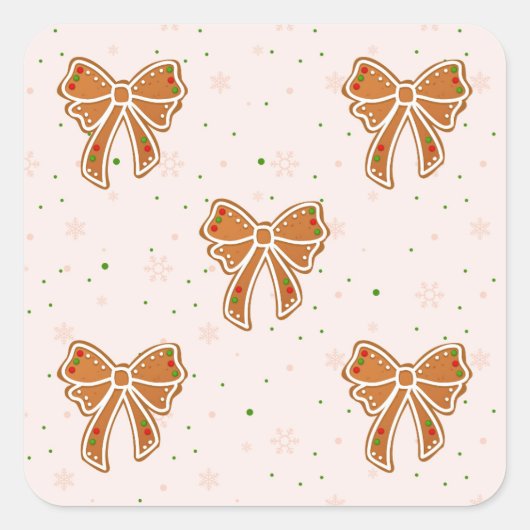 Kerstkoekjesbogen Vierkante Sticker (Voorkant)
