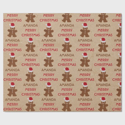 kerstkoekjesbrood, koekjes, aangepaste naam cadeaupapier (Vlak)