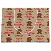 kerstkoekjesbrood, koekjes, aangepaste naam groot cadeauzakje (Voorkant)