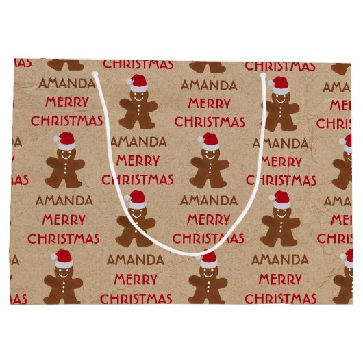 kerstkoekjesbrood, koekjes, aangepaste naam groot cadeauzakje (Achterkant)