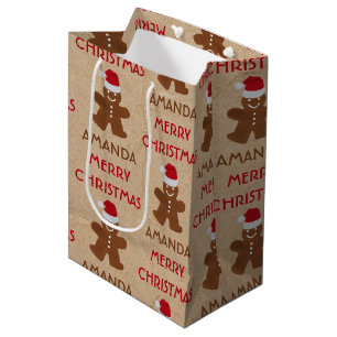 kerstkoekjesbrood, koekjes, aangepaste naam medium cadeauzakje