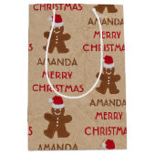 kerstkoekjesbrood, koekjes, aangepaste naam medium cadeauzakje (Voorkant)