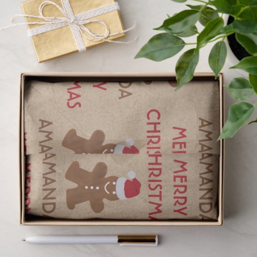 kerstkoekjesbrood, koekjes, aangepaste naam tissuepapier (Geschenk)