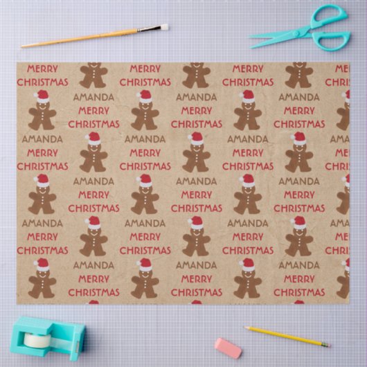 kerstkoekjesbrood, koekjes, aangepaste naam tissuepapier (Craft)