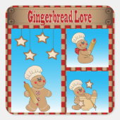 Kerstkoekjesbrood Vierkante Sticker (Voorkant)