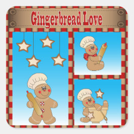Kerstkoekjesbrood Vierkante Sticker