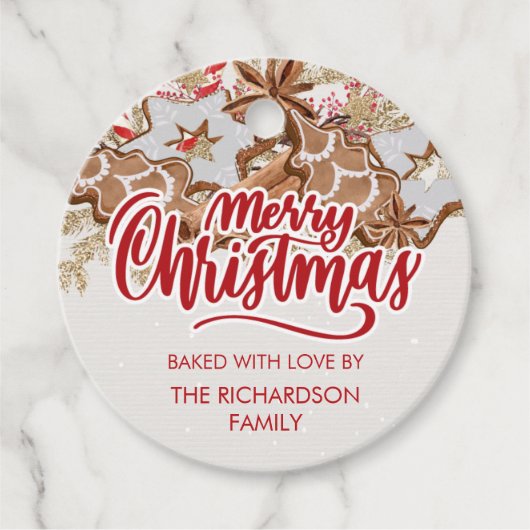 Kerstkoekjescadeau met liefdesfeestdag bedankjes labels (Voorkant)