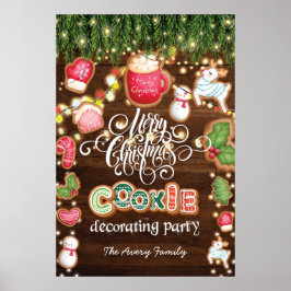 Kerstkoekjesdecorcerende familienaam poster