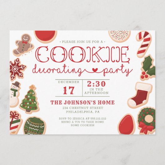 KerstkoekjesDecorerende Partij nodigt uit Programmakaart (Voorkant)