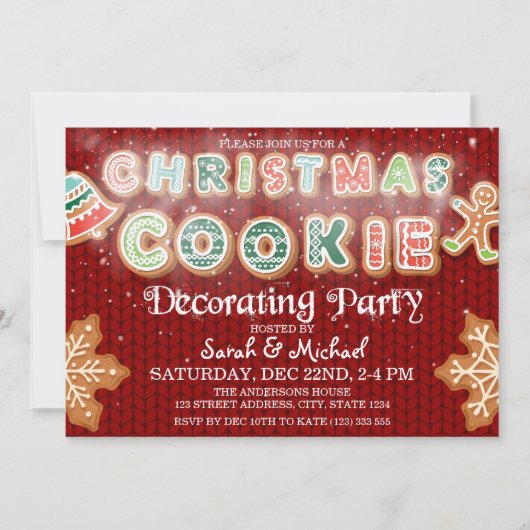 Kerstkoekjesdecorteerpartij op maat kaart (Voorkant)