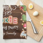 Kerstkoekjesdecorteerpartij op maat theedoek (Quarter Fold)