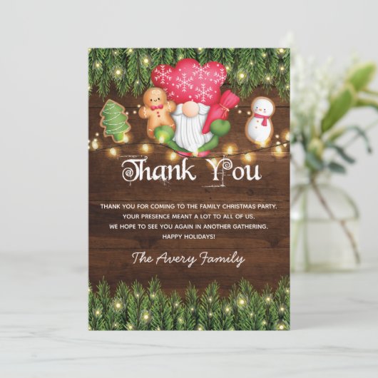 Kerstkoekjesdeeg Bedankkaart (Staand voorkant)