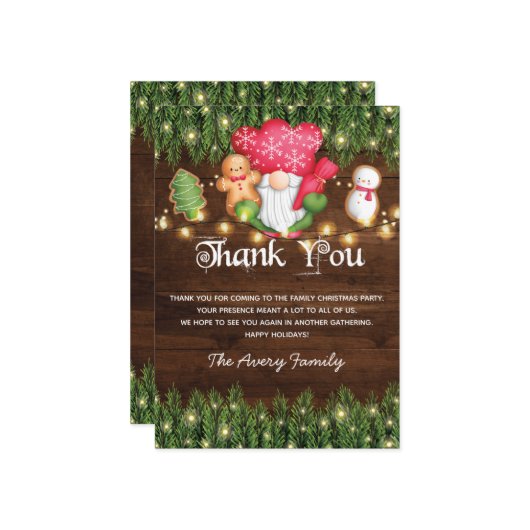 Kerstkoekjesdeeg Bedankkaart (Voorkant / Achterkant in situ)