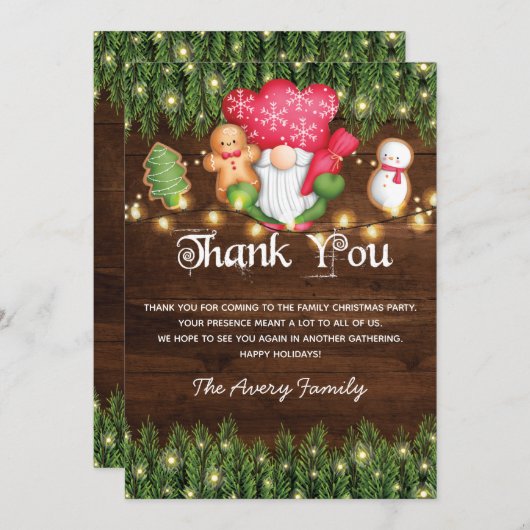 Kerstkoekjesdeeg Bedankkaart (Voorkant / Achterkant)