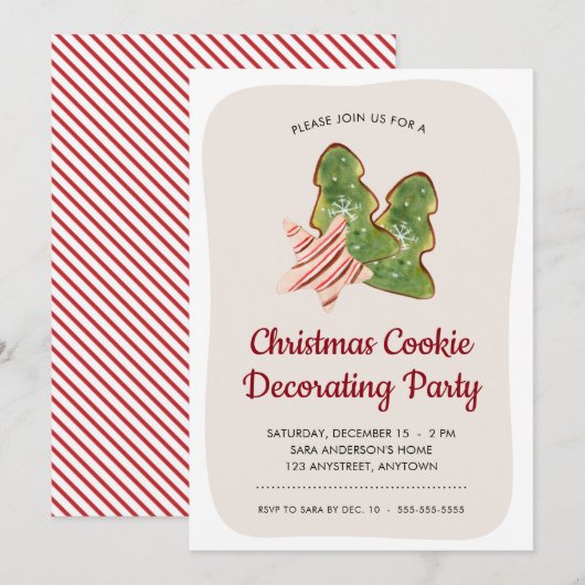 Kerstkoekjesdeeg Kaart (Voorkant / Achterkant)