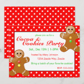 Kerstkoekjesfeest Gingerbrood Polka Dots Kaart (Voorkant / Achterkant)