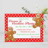 Kerstkoekjesfeest Gingerbrood Polka Dots Kaart (Staand voorkant)