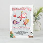 Kerstkoekjesfeest met de Kerstman in de sneeuw Kaart (Staand voorkant)