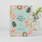 Kerstkoekjesfeest met feestdag als decoratie kaart (Staand voorkant)