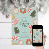 Kerstkoekjesfeest met feestdag als decoratie kaart