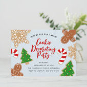 Kerstkoekjesfeest met feestdag als decoratie kaart (Staand voorkant)