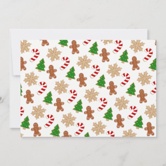 Kerstkoekjesfeest met feestdag als decoratie kaart (Achterkant)