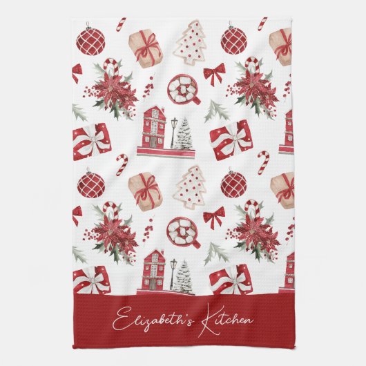 Kerstkoekjesfeestdagen Theedoek (Verticaal)