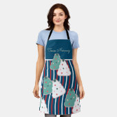 Kerstkoekjeskoekje Baking Team Name Peppermint Schort (Gedragen)