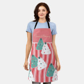 Kerstkoekjeskoekje Baking Team Name Peppermint Schort (Gedragen)