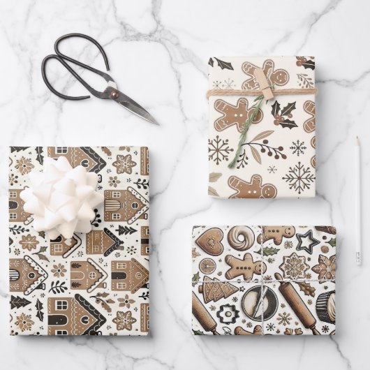 kerstkoekjeskoekje inpakpapier vel (Voorkant)