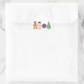 kerstkoekjeskoekje ronde sticker (Tas)