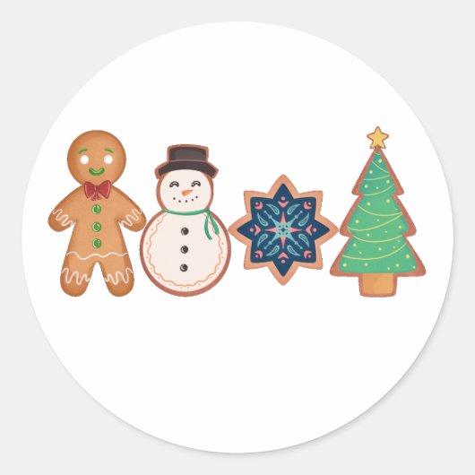 kerstkoekjeskoekje ronde sticker (Voorkant)