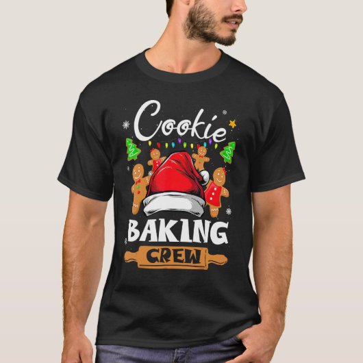 Kerstkoekjeskoekjes voor het bakken van Crew Pajam T-shirt (Voorkant)